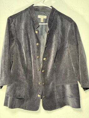 Dress Barn Dark Gray Women's Jacket Military Style Blazer / Jacket- 1X